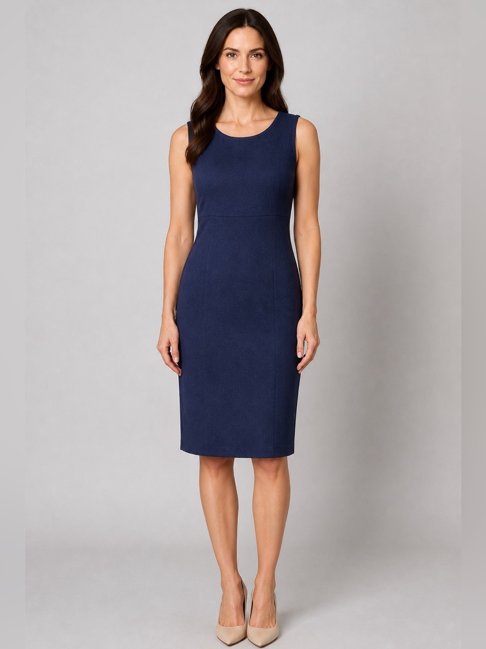 Luisa Spagnoli Wool Blend Sleeveless Dress Italian Luxury Career Cocktail
Size L